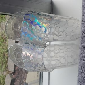 Coach Iridescent slides womens  size 5 *NWT*